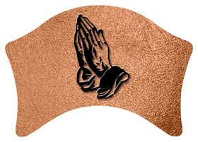 DABAN 516 BK SH CP Black Praying Hands Shimmer Copper Background